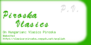 piroska vlasics business card